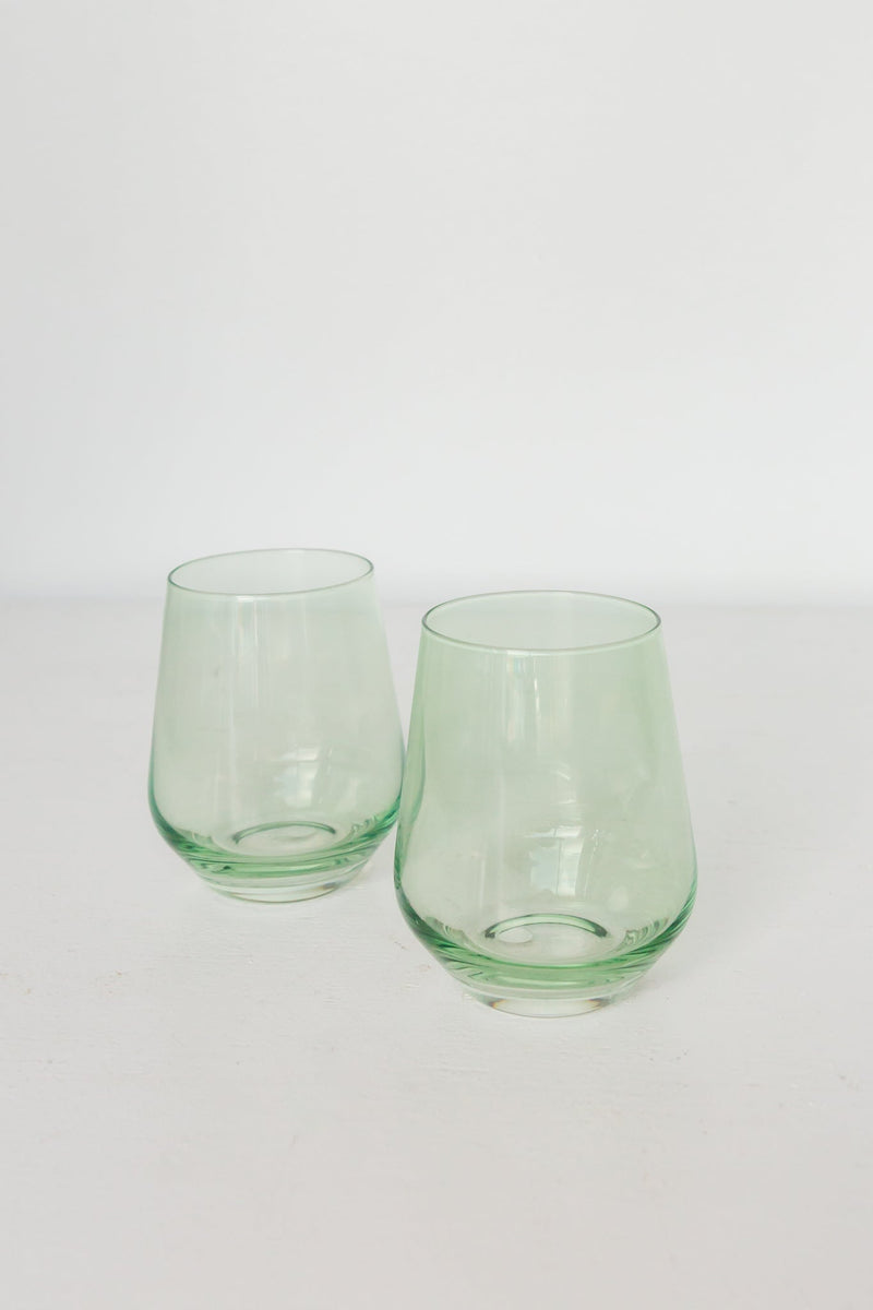 Estelle Colored Wine Glass - Mint Green – Finery & Cake