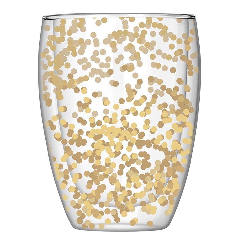 
            
                Load image into Gallery viewer, Gold Confetti Stemless Wine Glasses
            
        