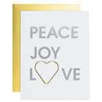 "Peace, Joy, Love" Holiday Greeting Card