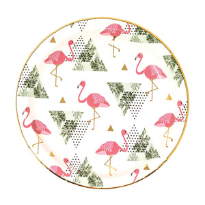 Pink Flamingo Dessert Plates