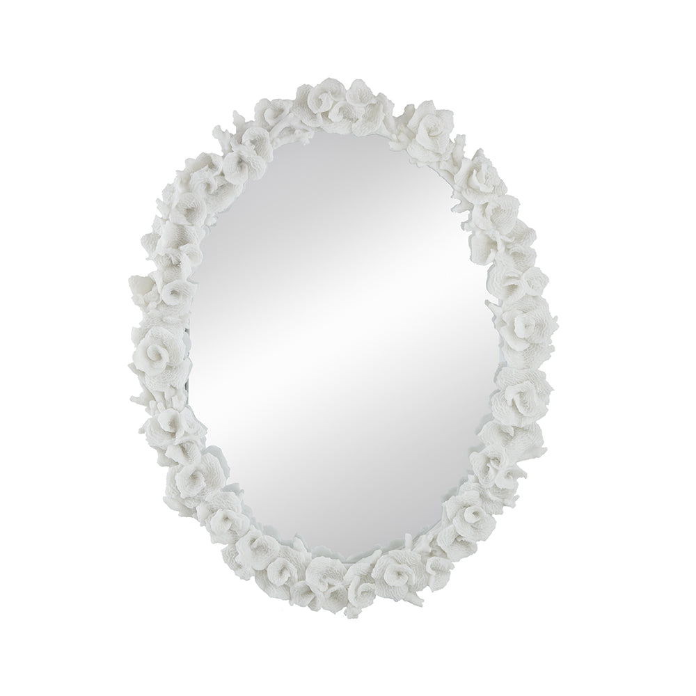 White Floral Wall Mirror