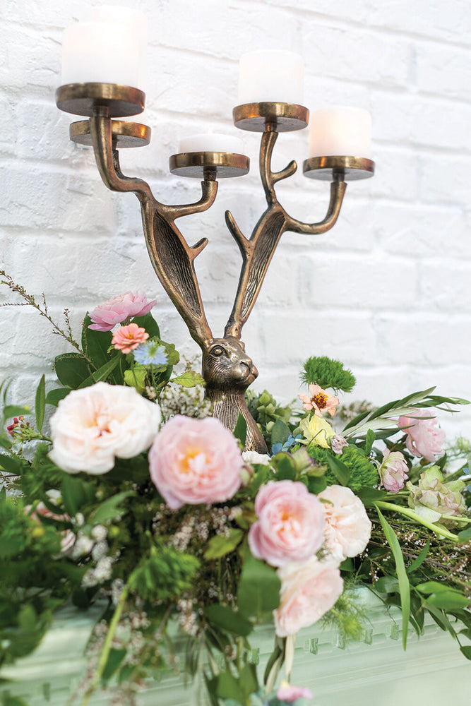 Brass Bunny Candleholder