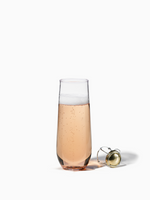 Clear Heavy-weight Plastic Stemmed Champagne Glasses