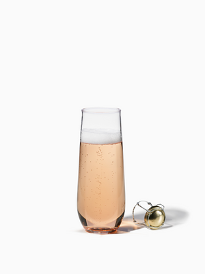 Clear Heavy-weight Plastic Stemless Champagne Glasses