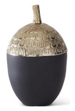 Black Acorn Candle with Gold Lid