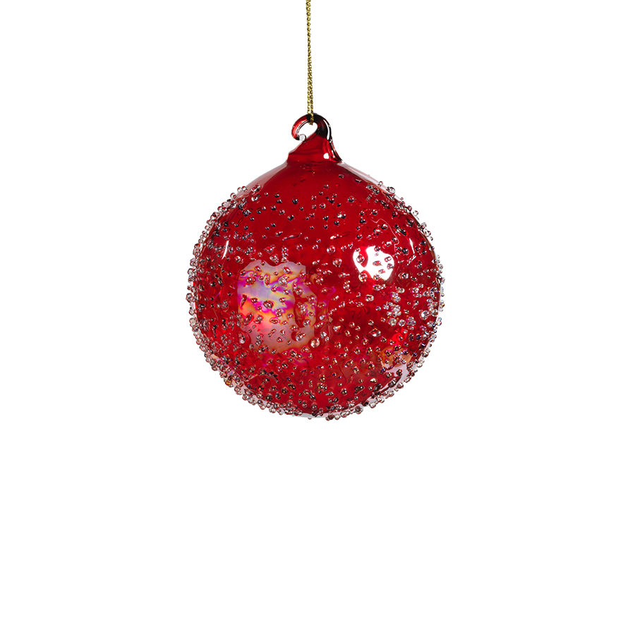 Red Glass Luster Ornament