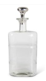 Etched Glass Decanter with Silver Stopper