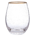 Gold-rimmed Bubble Stemless Wine Glasses