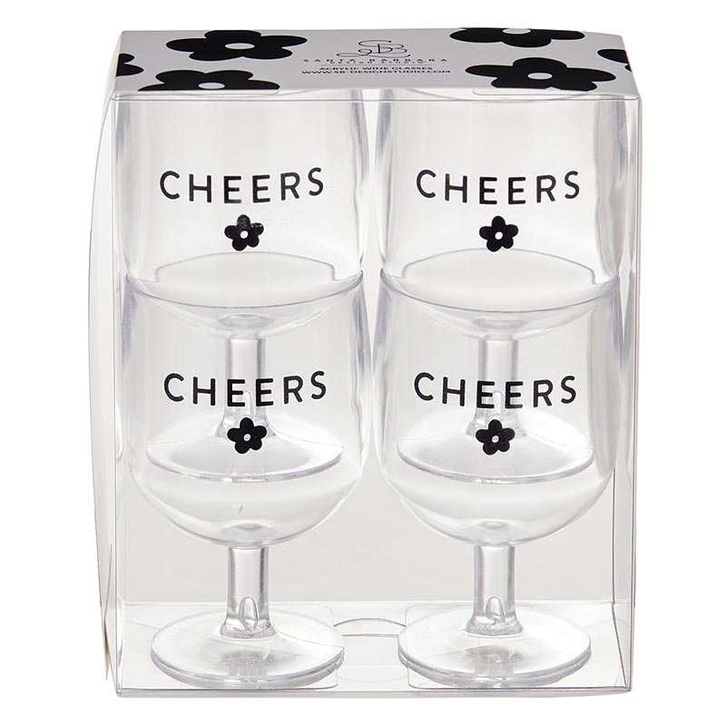 Cheers Acrylic Wine Glasses