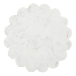 White Marble Scalloped Tray