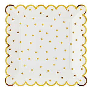 Scalloped Paper Plates - Gold