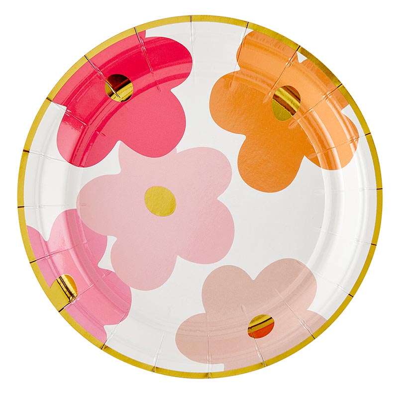 Multi-color Flower Paper Plates