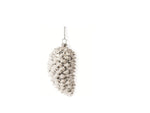 Silver & White Pine Cone Ornament