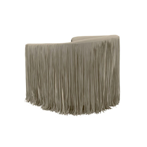 
            
                Load image into Gallery viewer, Gray Vegan Leather Fringe Swivel Chair
            
        