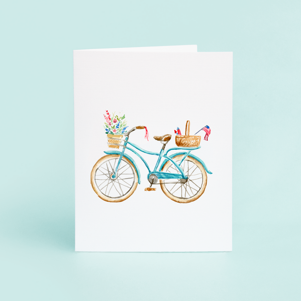Bicycle & Flowers Greeting Card