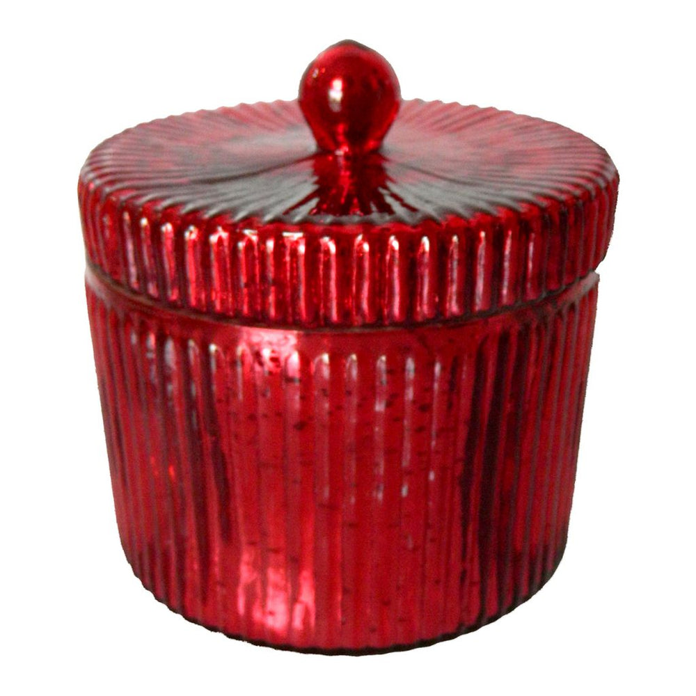 Red Glass Lidded Candle