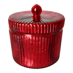 Red Glass Lidded Candle