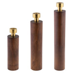 Wood and Gold Candle Holders