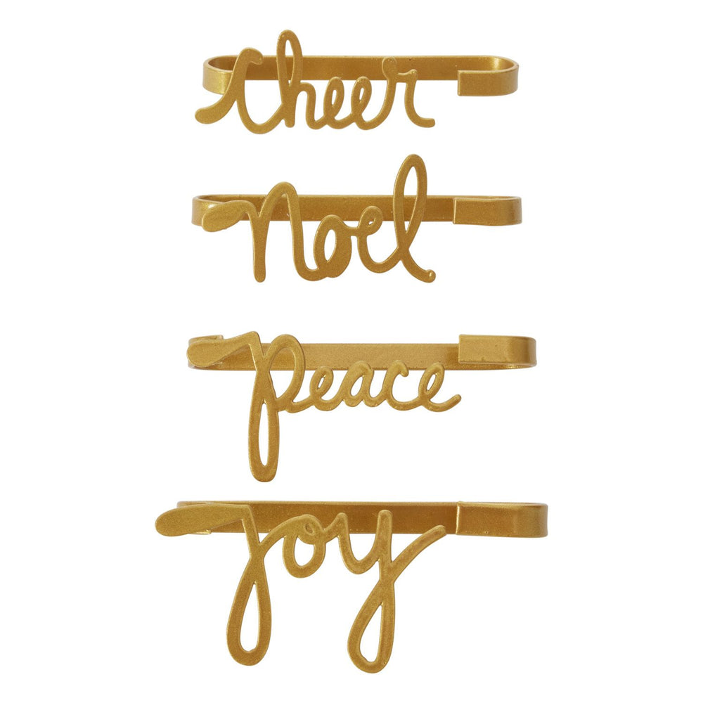 Gold Holiday Sentiment Napkin Holders