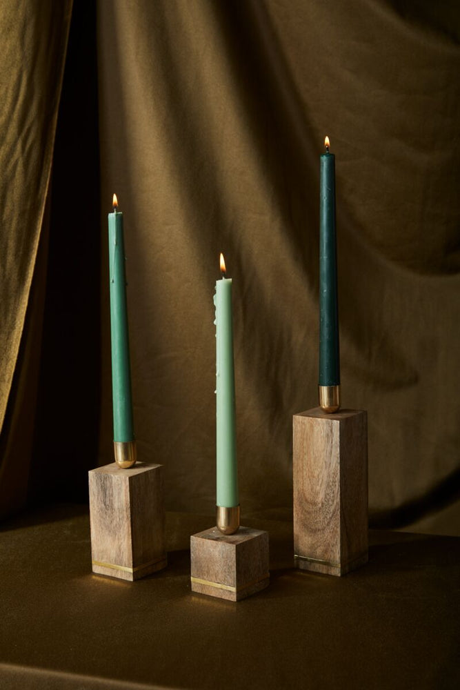 Wood Square Candle Holder