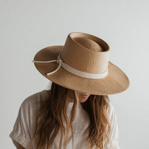 
            
                Load image into Gallery viewer, Bre Straw Pork Pie Hat - Natural
            
        