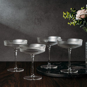 Clear Fluted Coupe Glasses