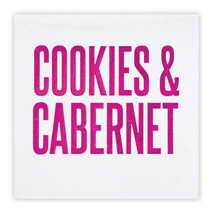 "Cookies & Cabernet" Paper Cocktail Napkins