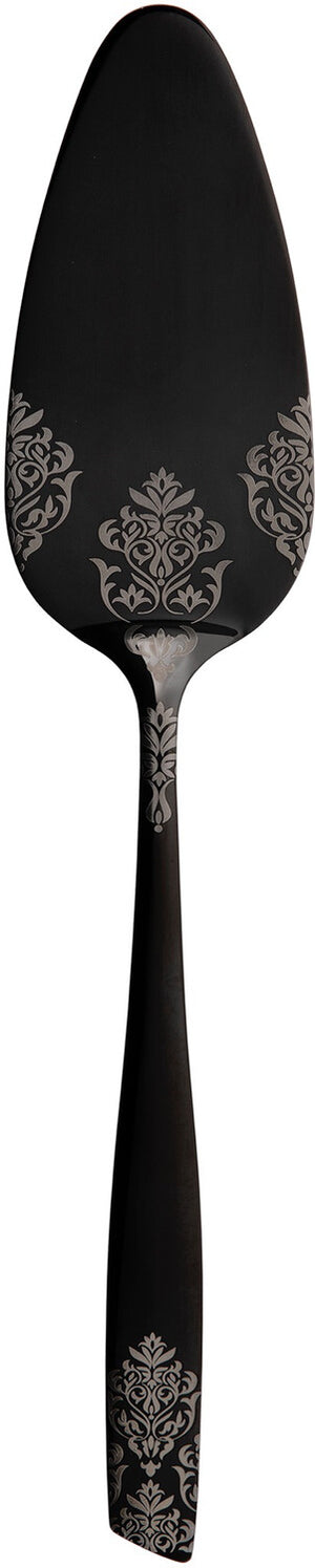 Intricate Patterned Black Cake Server