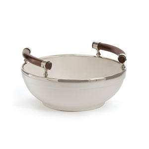 
            
                Load image into Gallery viewer, White Wood &amp;amp; Silver Bowl
            
        