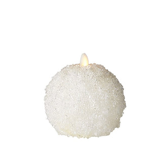 Iced Snowball Flameless Candle