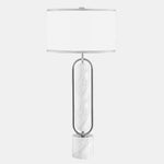 White Marble & Silver Table Lamp