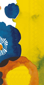 Blue & Yellow Floral Paper Guest Napkins