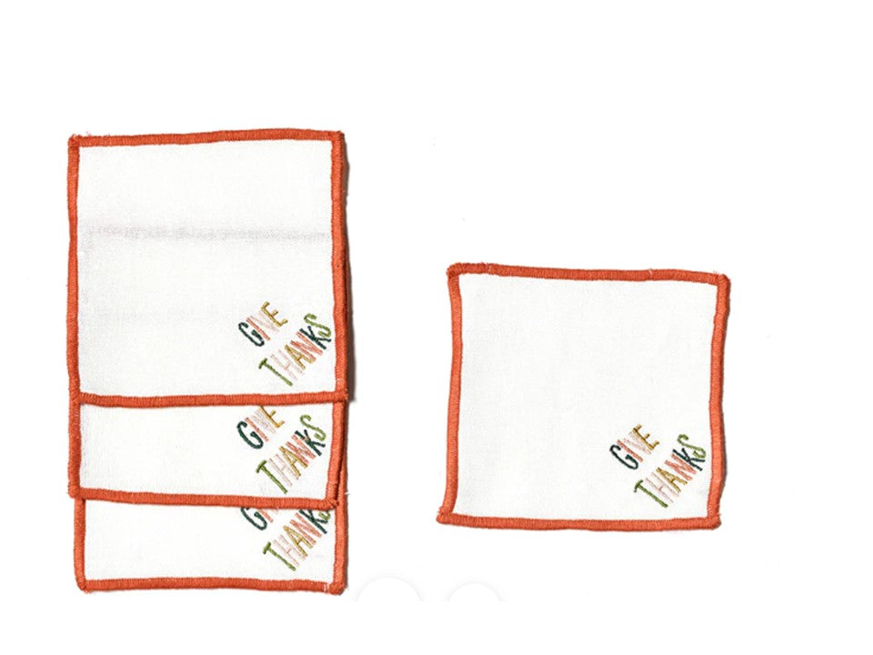 
            
                Load image into Gallery viewer, Give Thanks Linen Cocktail Napkins
            
        