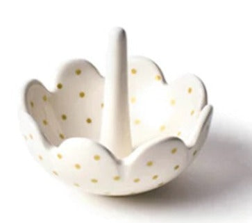 Gold Polka-dotted Ring Dish