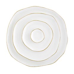 Organic Round Gold-trimmed Plates