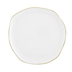 Organic Round Gold-trimmed Plates