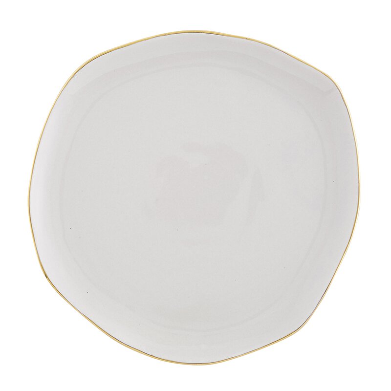 Organic Round Gold-trimmed Plates – Finery & Cake