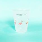 Werk It Flamingo Frosted Plastic Cup