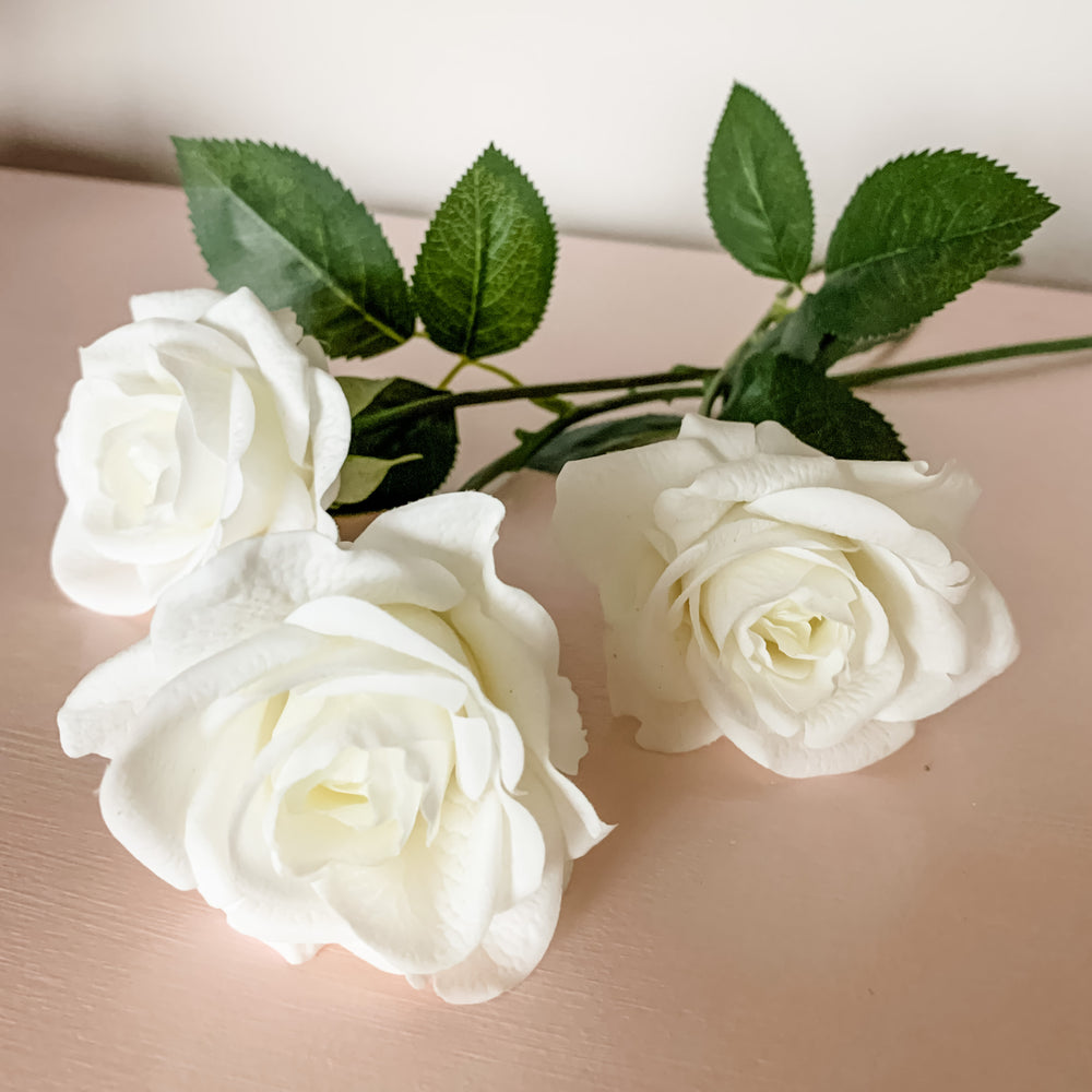 White rose stem 17"