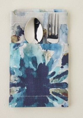 Blue Abstract Art Dinner Napkin