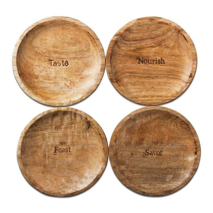 Wood Tidbit Plates