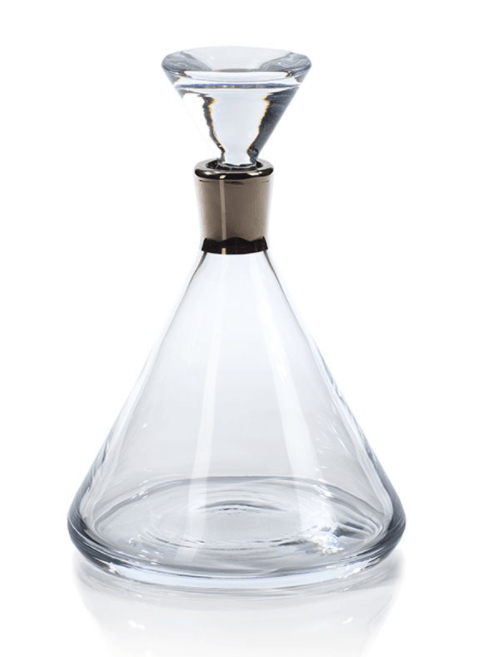 Glass Decanter with Platinum Band