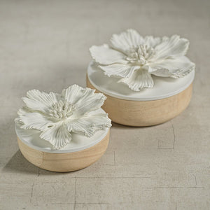 Porcelain Flower Wood Box