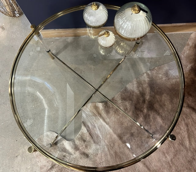 Gold & Glass Round Coffee Table