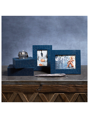 Blue Abstract Inlay Treasure Box
