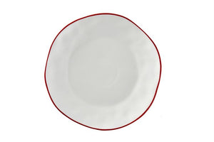 Red Rimmed Dinner Plate