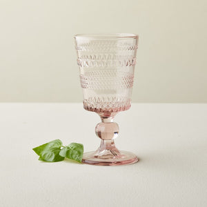 
            
                Load image into Gallery viewer, Vintage Blush Cut Glass Wine Glass
            
        